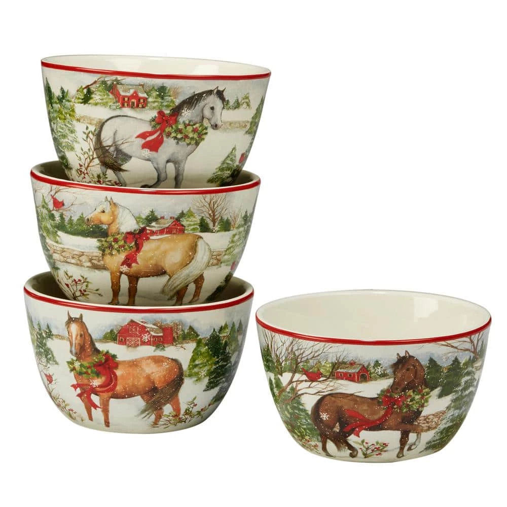 Christmas on the Farm by Susan Winget 5.5 in. Ice Cream Bowl (Set of 4) by Certified International 3 Christmas on the Farm by Susan Winget 5.5 in. Ice Cream Bowl (Set of 4) by Certified International