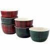 Christmas Plaid 5.5 in. Ice Cream Bowl (Set of 6) by Certified International -Certified International Sales assorted colors certified international bowls 22927set6 64 1000