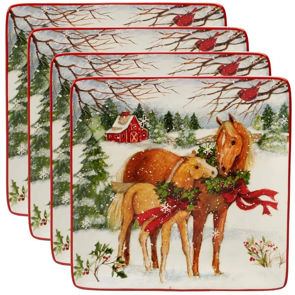 Christmas on the Farm by Susan Winget 10.5 in. Dinner Plate (Set of 4) by Certified International 3 Christmas on the Farm by Susan Winget 10.5 in. Dinner Plate (Set of 4) by Certified International