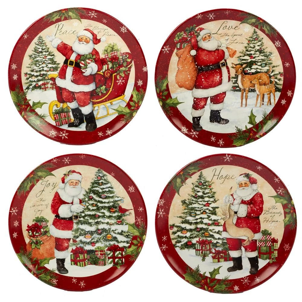 Holiday Wishes by Susan Winget 11 in. Dinner Plate (Set of 4) by Certified International 3 Holiday Wishes by Susan Winget 11 in. Dinner Plate (Set of 4) by Certified International