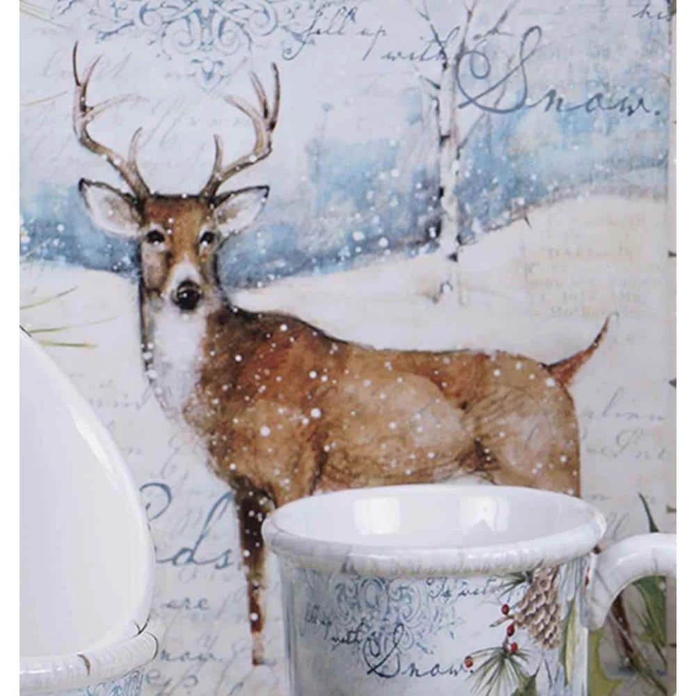 Winter's Lodge 16-Piece Seasonal Assorted Colors Ceramic Dinnerware Set (Service for 4) by Certified International 4 Winter's Lodge 16-Piece Seasonal Assorted Colors Ceramic Dinnerware Set (Service for 4) by Certified International - Image 2