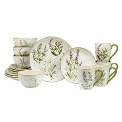 Fresh Herbs 16-Piece Assorted Colors Earthenware Dinnerware Set (Service for 4) by Certified International