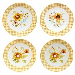 Sunflowers Forever 16-Piece Assorted Colors Earthenware Dinnerware Set (Service for 4) by Certified International -Certified International Sales assorted colors certified international dinnerware sets 89684rm 44 1000
