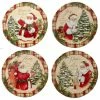 Holiday Wishes by Susan Winget 6 in. Canape Plate (Set of 4) by Certified International