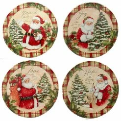 Holiday Wishes by Susan Winget 6 in. Canape Plate (Set of 4) by Certified International