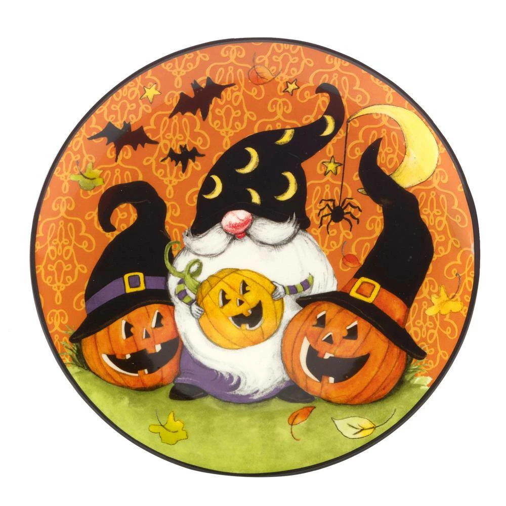Halloween Gnomes Assorted Colors Dessert Plates (Set of 4) by Certified International 7 Halloween Gnomes Assorted Colors Dessert Plates (Set of 4) by Certified International - Image 5