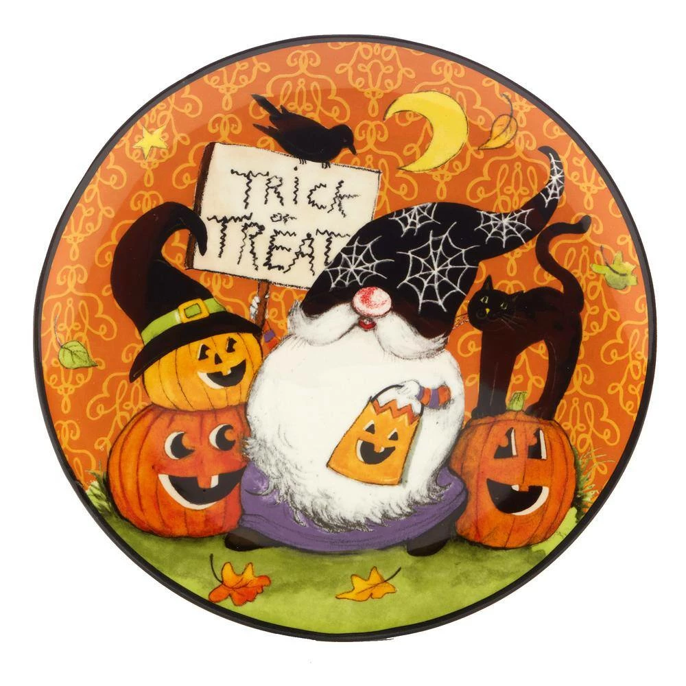 Halloween Gnomes Assorted Colors Dessert Plates (Set of 4) by Certified International 5 Halloween Gnomes Assorted Colors Dessert Plates (Set of 4) by Certified International - Image 3