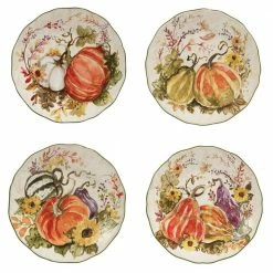 Harvest Morning Assorted Colors Dessert Plates (Set of 4) by Certified International