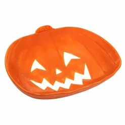 Scaredy Cat Pumpkin 13 in. 56 fl. oz. Assorted Colors Earthenware Serving Bowl by Certified International