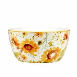 Sunflowers Forever 11 in. 192 fl.oz Assorted Colors Earthenware Serving Bowl by Certified International