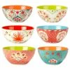 Francesca 6.25 in. 26 fl.oz Assorted Colors Porcelain Serving Bowl (Set of 6) by Certified International -Certified International Sales assorted colors certified international serving bowls 28833set6 64 1000