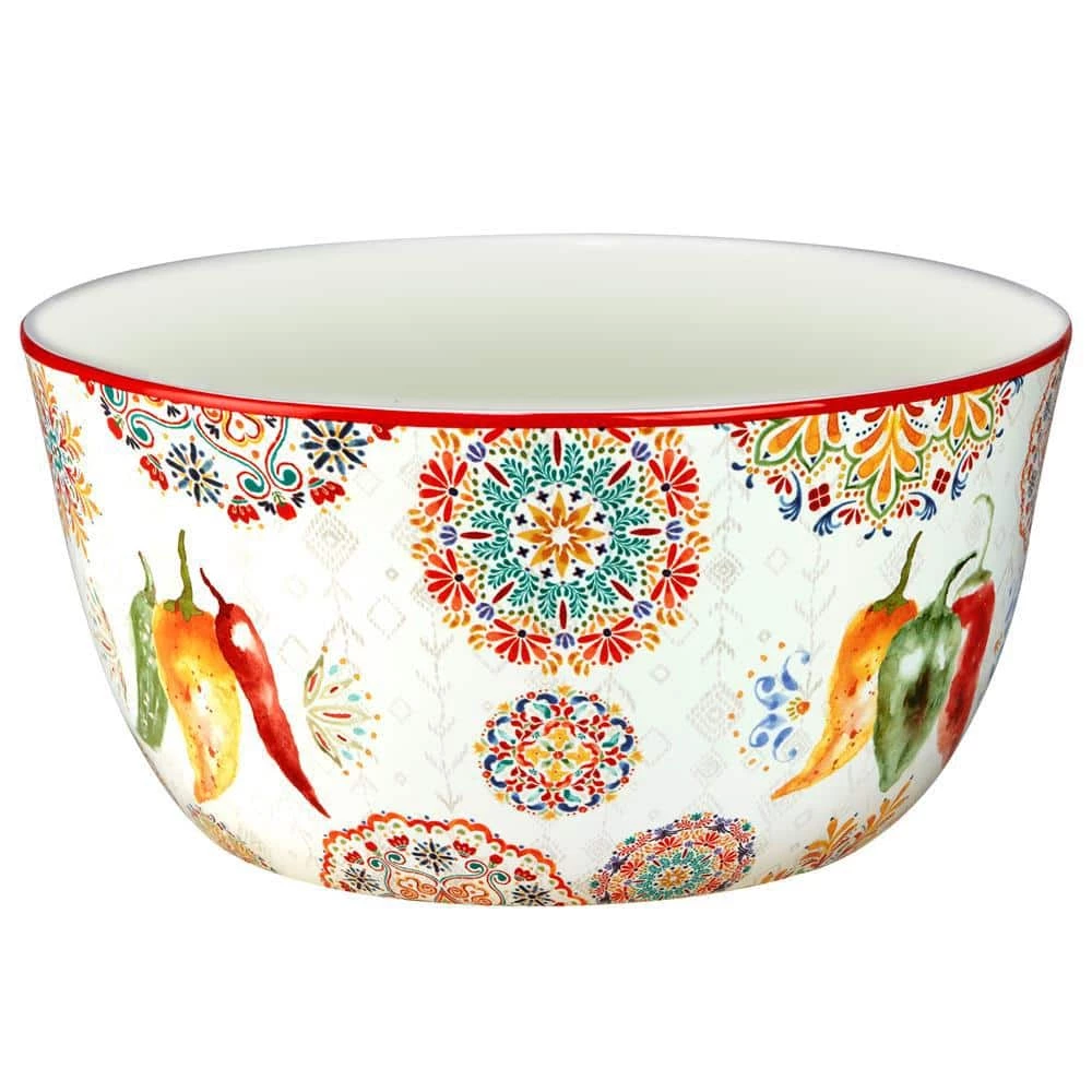 Sweet and Spicy 9 in. 104 fl.oz Assorted Colors Earthenware Serving Bowl by Certified International 4 Sweet and Spicy 9 in. 104 fl.oz Assorted Colors Earthenware Serving Bowl by Certified International - Image 2