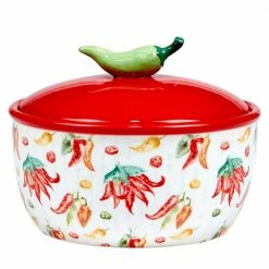 Sweet and Spicy Bean Pot 8.25 in. 76 fl.oz Assorted Colors Earthenware Serving Bowl by Certified International