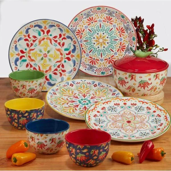 Sweet and Spicy Bean Pot 8.25 in. 76 fl.oz Assorted Colors Earthenware Serving Bowl by Certified International 4 Sweet and Spicy Bean Pot 8.25 in. 76 fl.oz Assorted Colors Earthenware Serving Bowl by Certified International - Image 2