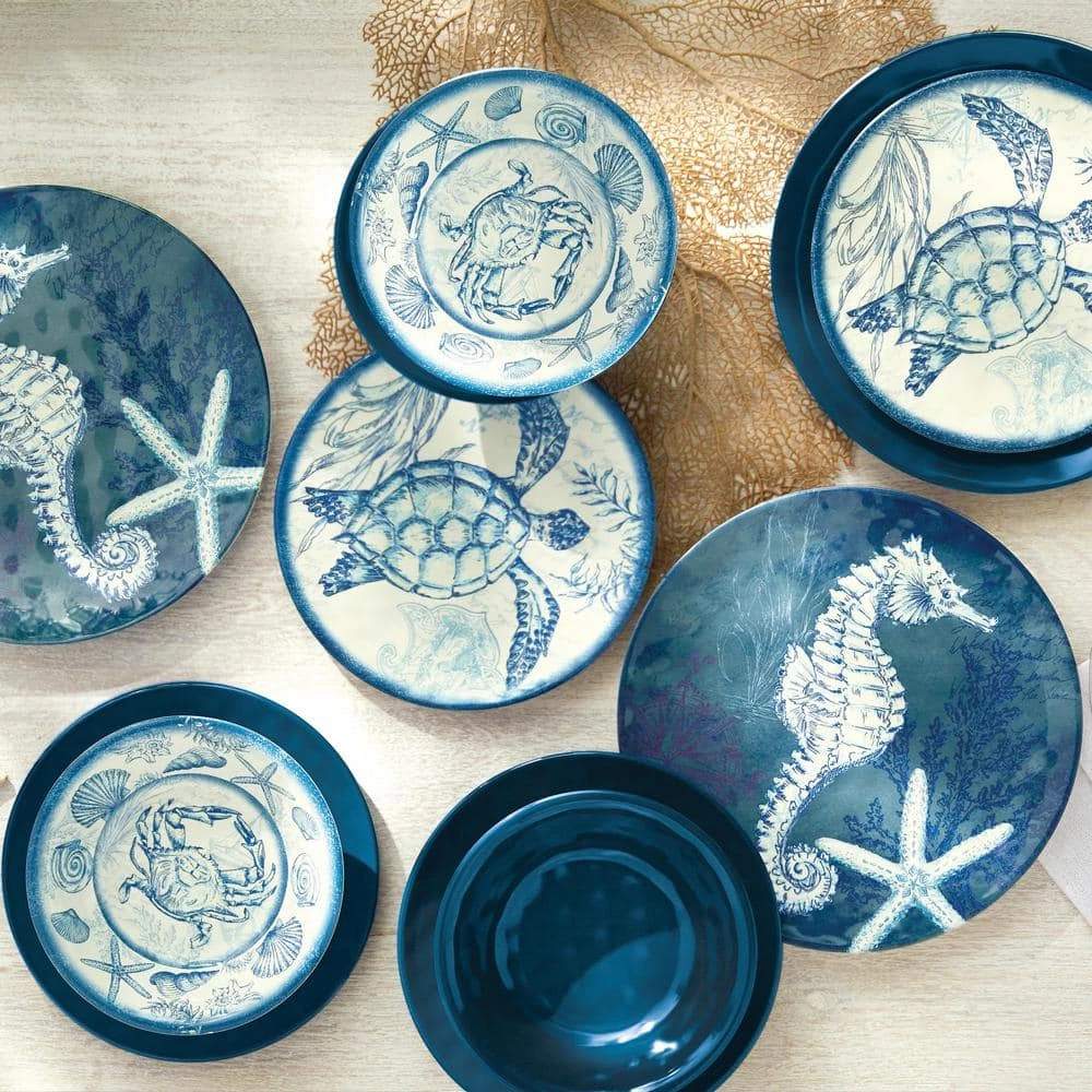 Talavera 12-Piece Country/Cottage Blue Melamine Dinnerware Set by Certified International 5 Talavera 12-Piece Country/Cottage Blue Melamine Dinnerware Set by Certified International - Image 3