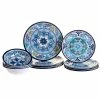 Talavera 12-Piece Country/Cottage Blue Melamine Dinnerware Set by Certified International -Certified International Sales blue certified international dinnerware sets tal12pc 64 1000