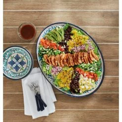 Talavera 12-Piece Country/Cottage Blue Melamine Dinnerware Set by Certified International 10 Talavera 12-Piece Country/Cottage Blue Melamine Dinnerware Set by Certified International -Certified International Sales blue certified international dinnerware sets tal12pc 76 1000