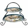 9 in. Server Harvest Gatherings Multicolored Earthenware 2-Tier by Certified International 1 9 in. Server Harvest Gatherings Multicolored Earthenware 2-Tier by Certified International -Certified International Sales certified international cake stands tiered cake stands 12537 64 1000