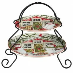 Snowman's Farmhouse 2-Tier Server by Certified International