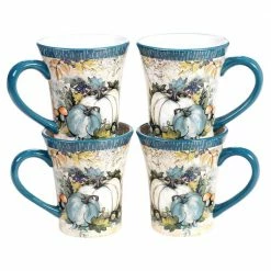 14 oz. Harvest Gatherings Multicolored Earthenware Mugs (Set of 4) by Certified International