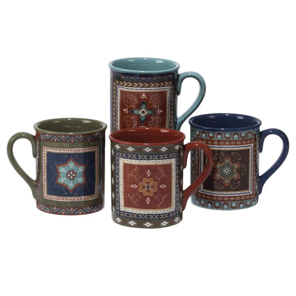Monterrey 16 oz. Multi-Colored Ceramic Mugs (Set of 4) by Certified International 3 Monterrey 16 oz. Multi-Colored Ceramic Mugs (Set of 4) by Certified International