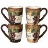 Gilded Wine 20 oz. Multi-Colored Ceramic Mugs (Set of 4) by Certified International