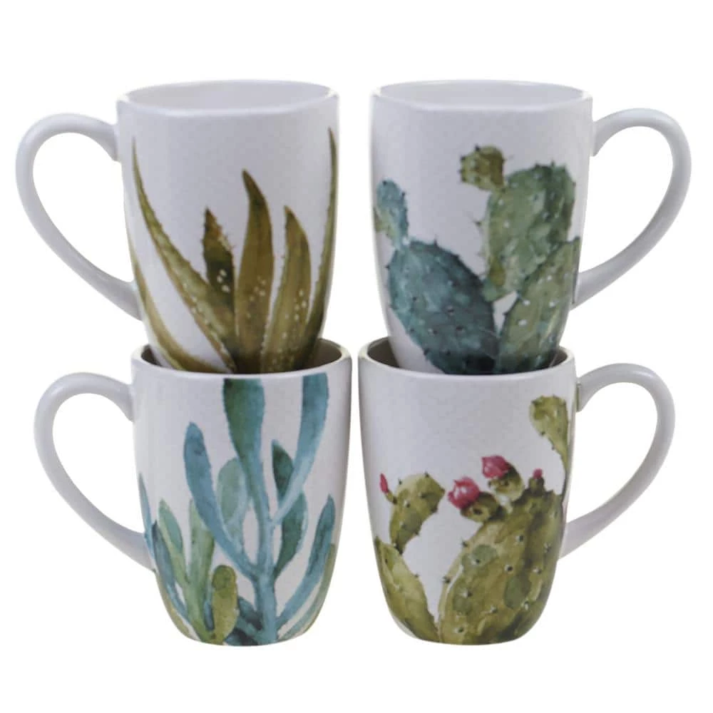 Cactus Verde 22 oz. Green Graphic Mug (Set of 4) by Certified International 3 Cactus Verde 22 oz. Green Graphic Mug (Set of 4) by Certified International
