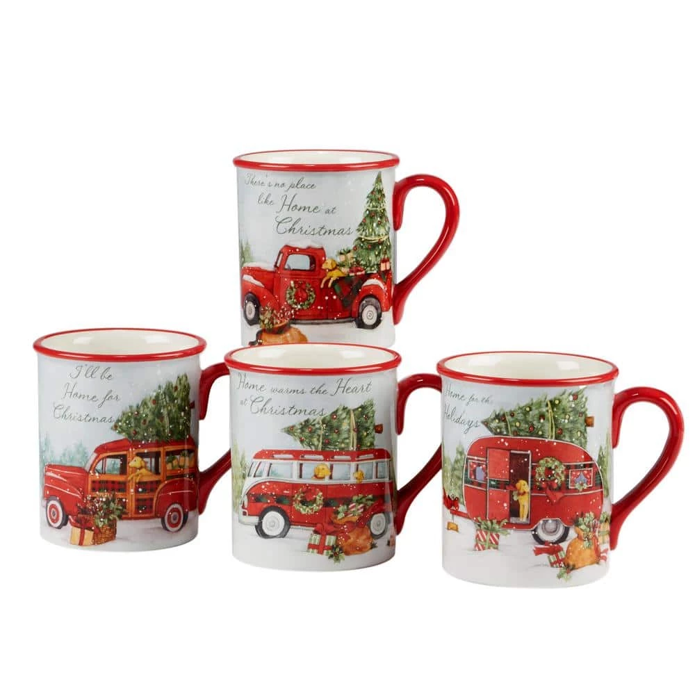 Home For Christmas 4-Piece Mug Set by Certified International 3 Home For Christmas 4-Piece Mug Set by Certified International
