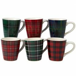 Christmas Plaid 14 oz. Mug (Set of 6) by Certified International