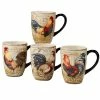 Gilded Rooster 4-Piece Multi-Colored 20 oz. Mug Set by Certified International