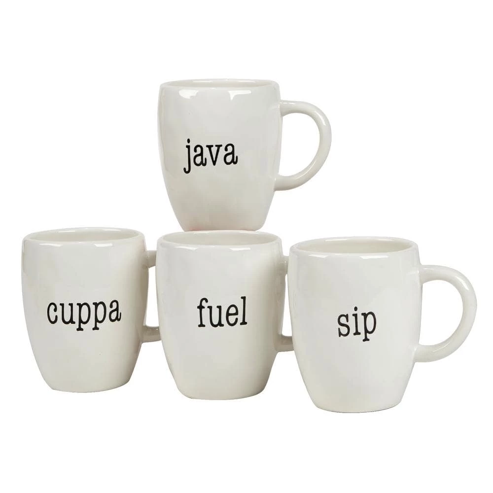 It's Just Words 4-Piece Multi-Colored 20 oz. Mug Set by Certified International 3 It's Just Words 4-Piece Multi-Colored 20 oz. Mug Set by Certified International