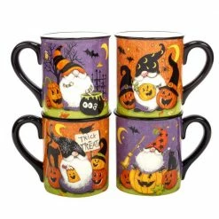 Halloween Gnomes 18 fl. oz. Earthenware Beverage Mugs (Set of 4) by Certified International