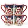 16 oz. Magic of Christmas Snowman Multicolored Earthenware Mugs (Set of 4) by Certified International