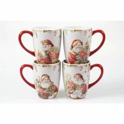 22 oz. Christmas Story Multicolored Earthenware Mugs (Set of 4) by Certified International