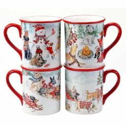 16 oz. Special Delivery Multicolored Earthenware Mugs (Set of 4) by Certified International