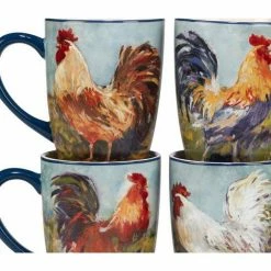 Rooster Meadow 22 oz. Assorted Colors Earthenware Beverage Mugs (Set of 4) by Certified International 7 Rooster Meadow 22 oz. Assorted Colors Earthenware Beverage Mugs (Set of 4) by Certified International -Certified International Sales certified international coffee cups mugs 28802set4 4f 1000