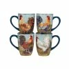 Rooster Meadow 22 oz. Assorted Colors Earthenware Beverage Mugs (Set of 4) by Certified International 2 Rooster Meadow 22 oz. Assorted Colors Earthenware Beverage Mugs (Set of 4) by Certified International -Certified International Sales certified international coffee cups mugs 28802set4 64 1000