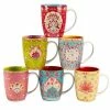Francesca 14 oz. Assorted Colors Porcelain Beverage Mugs (Set of 6) by Certified International