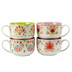 Francesca 28 oz. Assorted Colors Porcelain Beverage Mugs (Set of 4) by Certified International