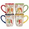 Sweet and Spicy 18 oz. Assorted Colors Earthenware Beverage Mugs (Set of 4) by Certified International -Certified International Sales certified international coffee cups mugs 28932set4 64 1000