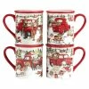 Red Truck Snowman 16 oz. Multi-Colored Earthenware Beverage Mugs Set of 4 by Certified International 2 Red Truck Snowman 16 oz. Multi-Colored Earthenware Beverage Mugs Set of 4 by Certified International -Certified International Sales certified international coffee cups mugs 29002set4 64 1000
