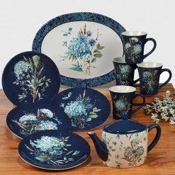 Bohemian 14 oz. 5.25 in. Blue Earthenware Mug (Set of 4) by Certified International -Certified International Sales certified international coffee cups mugs 37102set4 31 1000