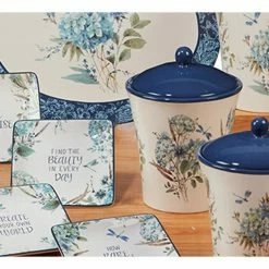 Bohemian 14 oz. 5.25 in. Blue Earthenware Mug (Set of 4) by Certified International -Certified International Sales certified international coffee cups mugs 37102set4 c3 1000