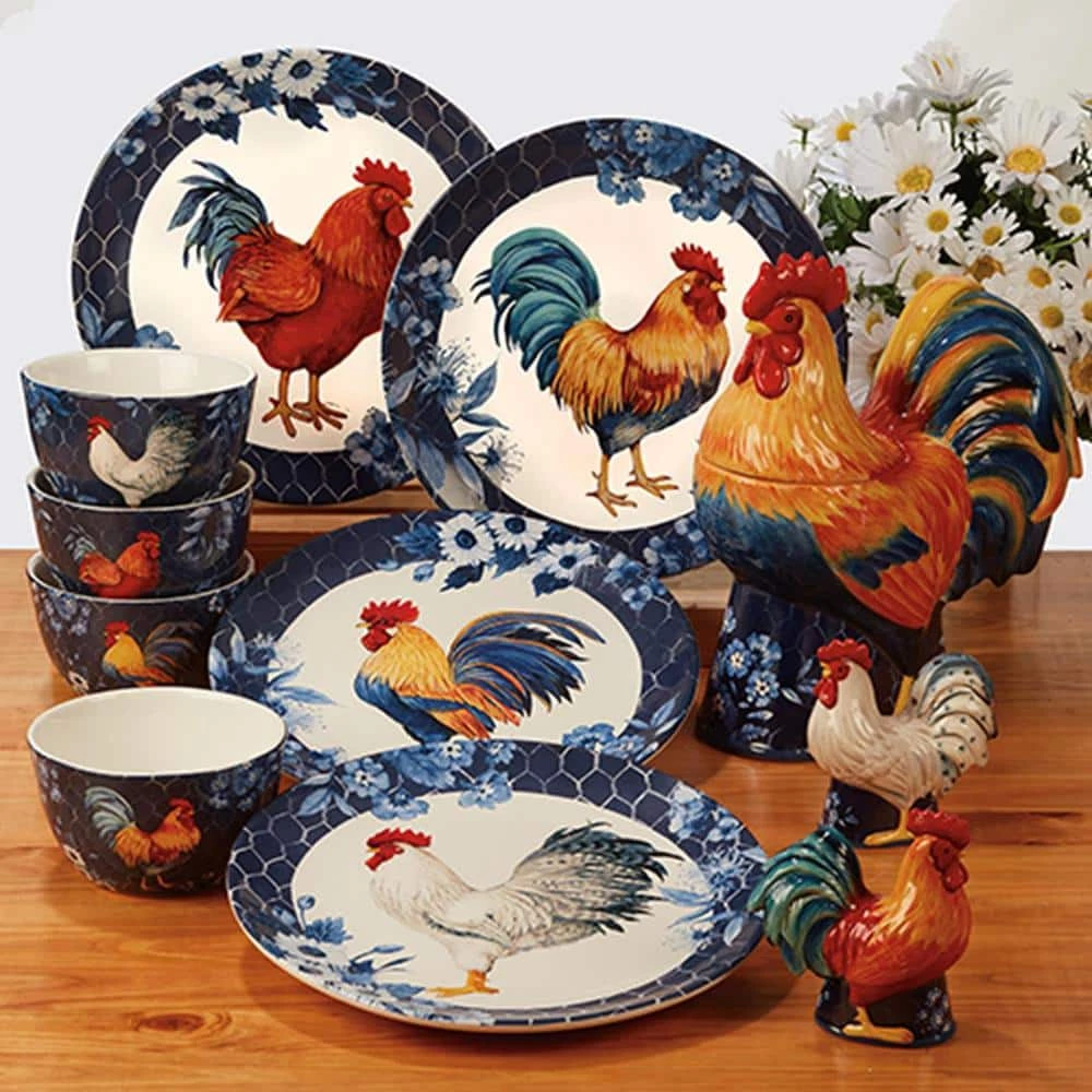 Indigo Rooster 22 oz. 5.5 in. Earthenware Mug (Set of 4) by Certified International 5 Indigo Rooster 22 oz. 5.5 in. Earthenware Mug (Set of 4) by Certified International - Image 3