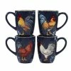 Indigo Rooster 22 oz. 5.5 in. Earthenware Mug (Set of 4) by Certified International 1 Indigo Rooster 22 oz. 5.5 in. Earthenware Mug (Set of 4) by Certified International -Certified International Sales certified international coffee cups mugs 37122set4 64 1000