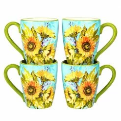 Sun Garden 20 oz. 5.75 in. Earthenware Mug (Set of 4) by Certified International