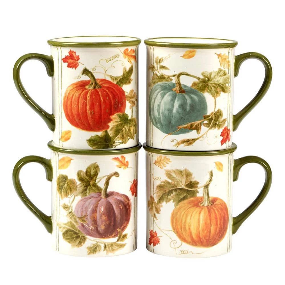 Autumn Harvest 5.25 in. 16 oz. Multicolored Earthenware Mug (Set of 4) by Certified International 3 Autumn Harvest 5.25 in. 16 oz. Multicolored Earthenware Mug (Set of 4) by Certified International