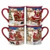 Santa's Workshop 16 oz. Multi-Colored Earthenware Beverage Mug (Set of 4) by Certified International -Certified International Sales certified international coffee cups mugs 37272set4 64 1000