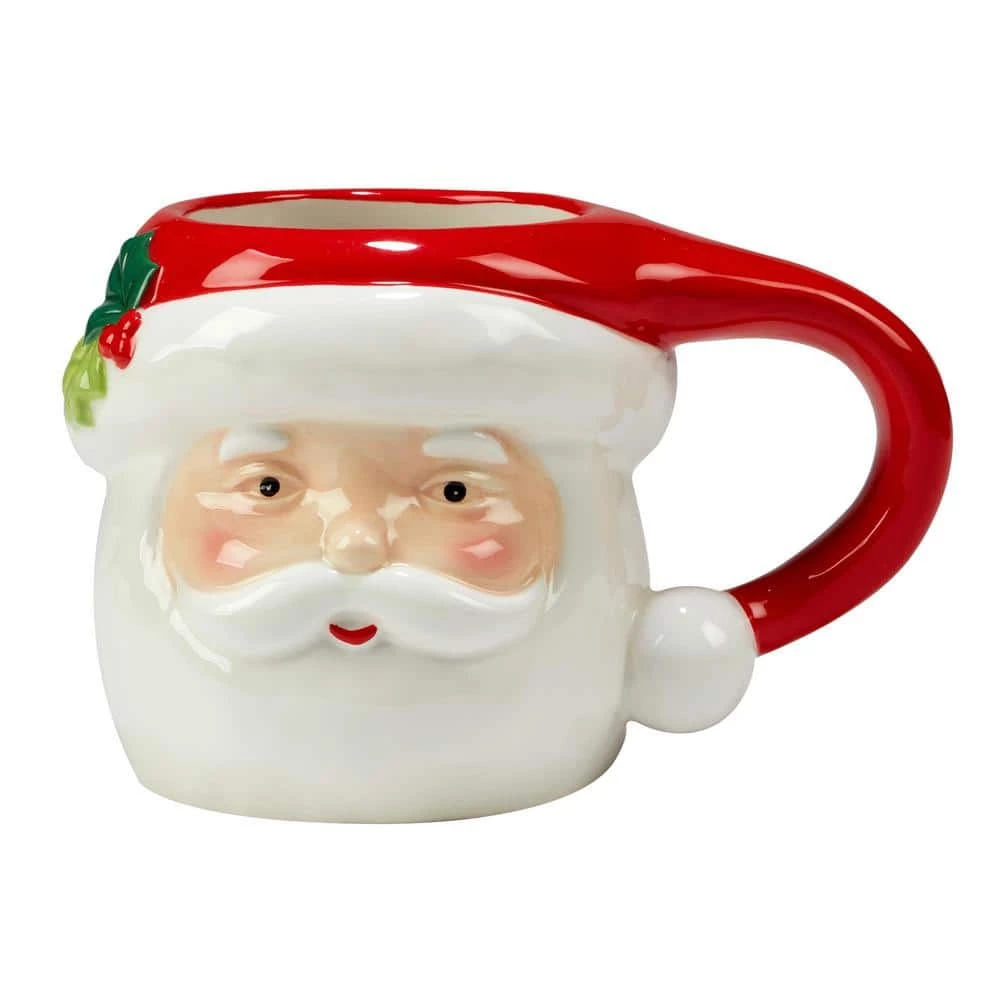 Holiday Magic Santa 20 oz. Multi-Colored Earthenware 3-D Beverage Mug (Set of 4) by Certified International 3 Holiday Magic Santa 20 oz. Multi-Colored Earthenware 3-D Beverage Mug (Set of 4) by Certified International