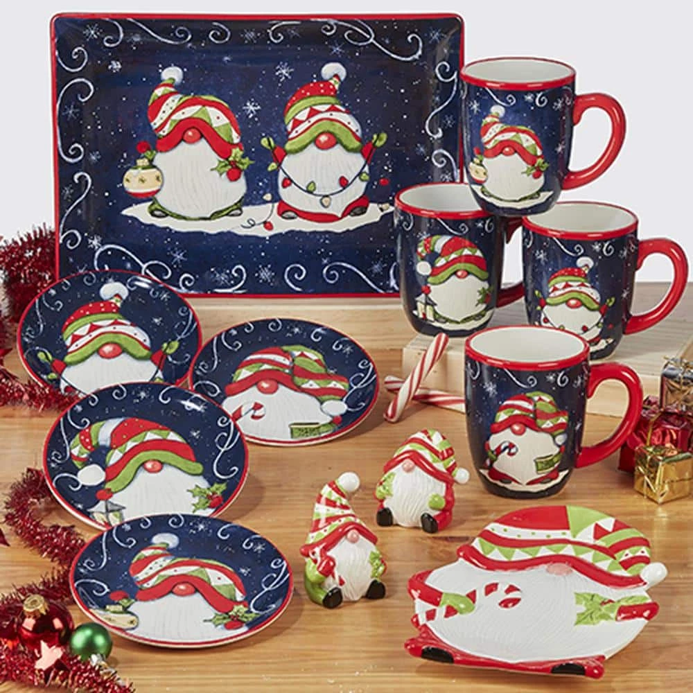 Holiday Magic Gnomes 16 oz. Multi-Colored Earthenware Beverage Mug (Set of 4) by Certified International 4 Holiday Magic Gnomes 16 oz. Multi-Colored Earthenware Beverage Mug (Set of 4) by Certified International - Image 2